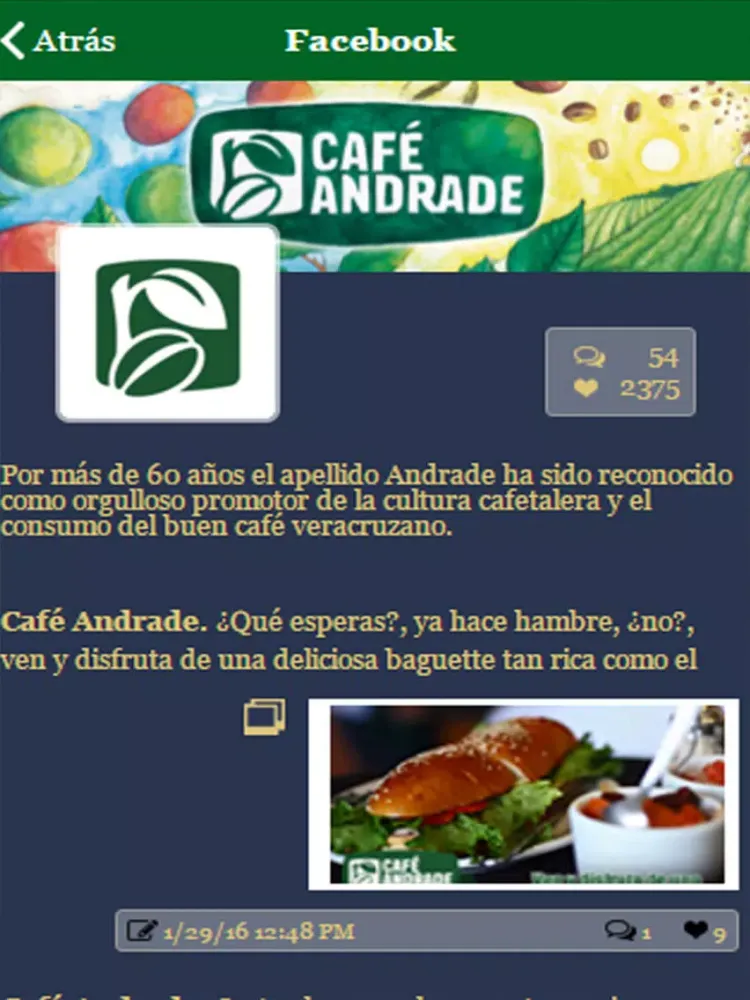 Cafe Andrade iPad  Screenshots