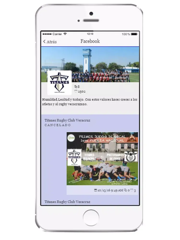 ภาพหน้าจอของ Titanes Rugby Club Veracruz A. iPad 