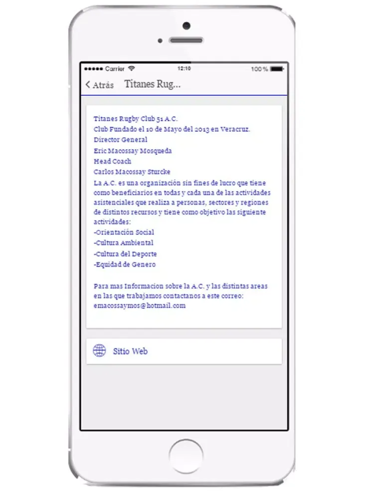 ภาพหน้าจอของ Titanes Rugby Club Veracruz A. iPad 