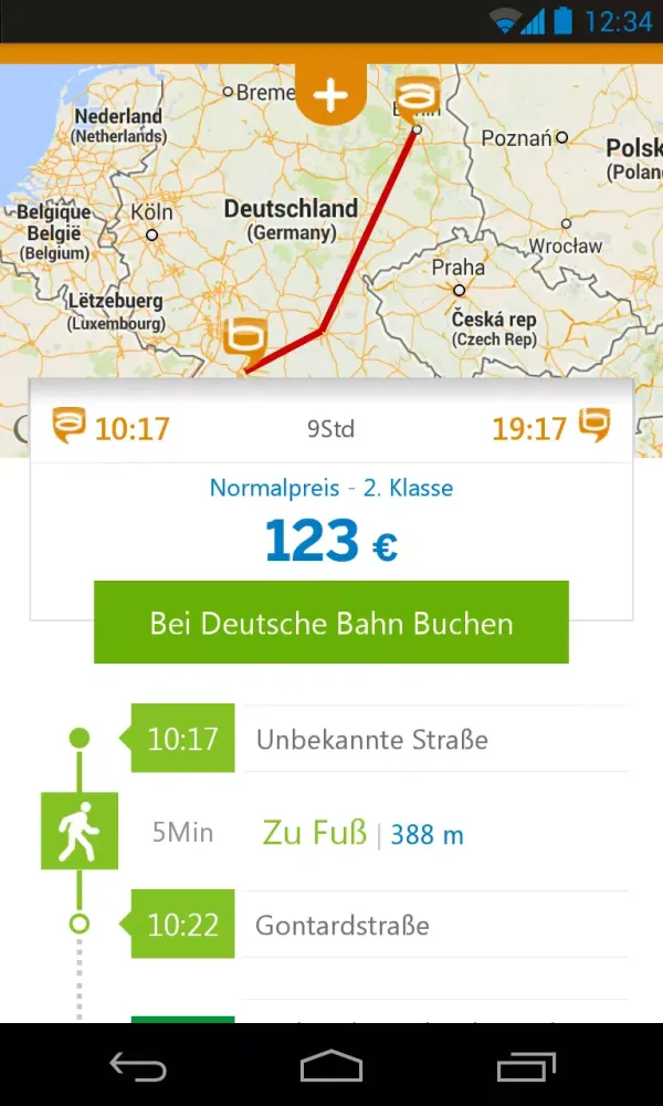 Trip-& Travelplaner a2bme-Navi Screenshots