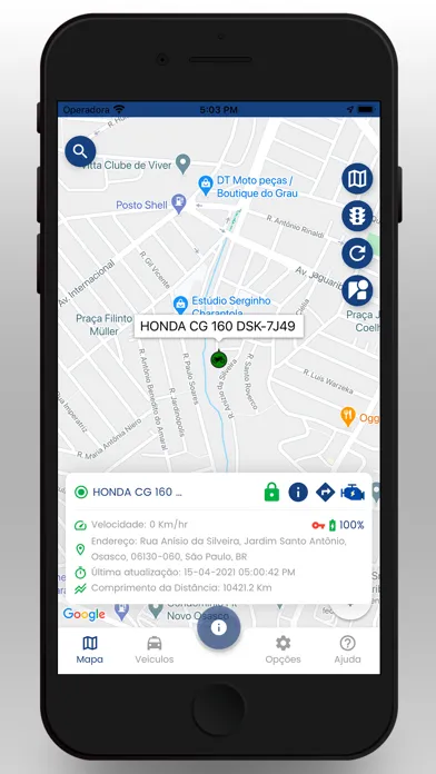 Ảnh chụp màn hình của Aletracker Rastreamento