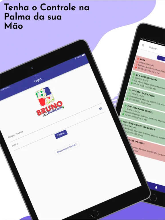 Tangkapan skrin Bruno Rastreamento iPad 