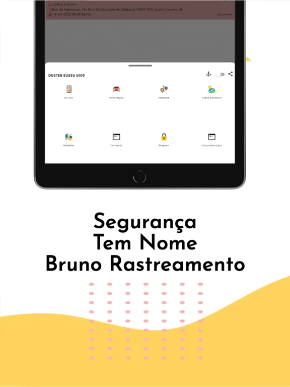 Tangkapan skrin Bruno Rastreamento iPad 