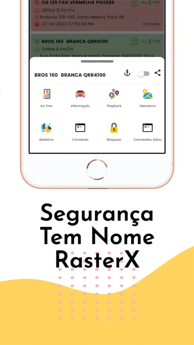 Capturas de tela do GPR Rastreamento