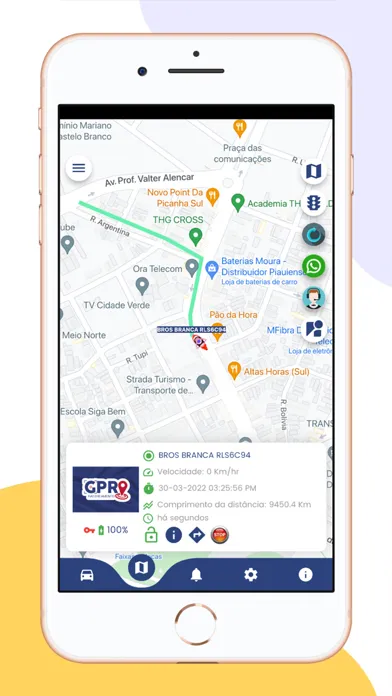 Capturas de tela do GPR Rastreamento