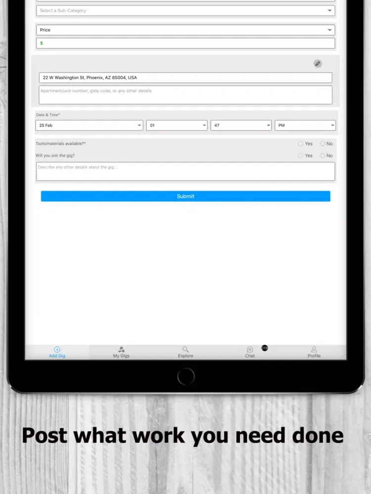 Capturas de pantalla de AtoZ Gigs: Nearby Service iPad 