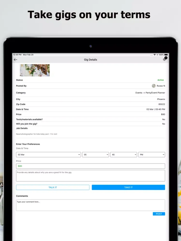 Capturas de pantalla de AtoZ Gigs: Nearby Service iPad 