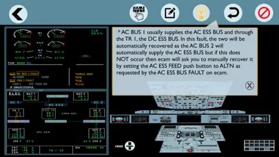 Tangkapan skrin Airbus A320 ecam Pilot trainer
