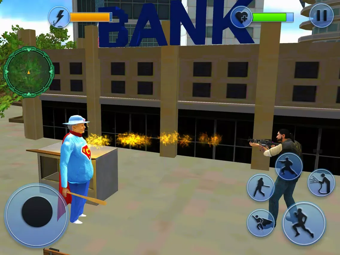 Flying Hero Granny City Rescue iPad  Screenshots