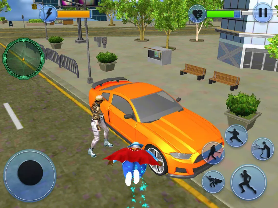Flying Hero Granny City Rescue iPad  Screenshots