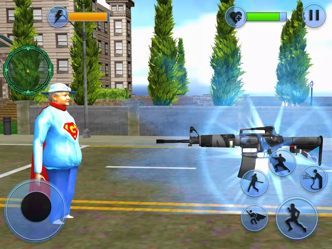 Flying Hero Granny City Rescue iPad  Screenshots