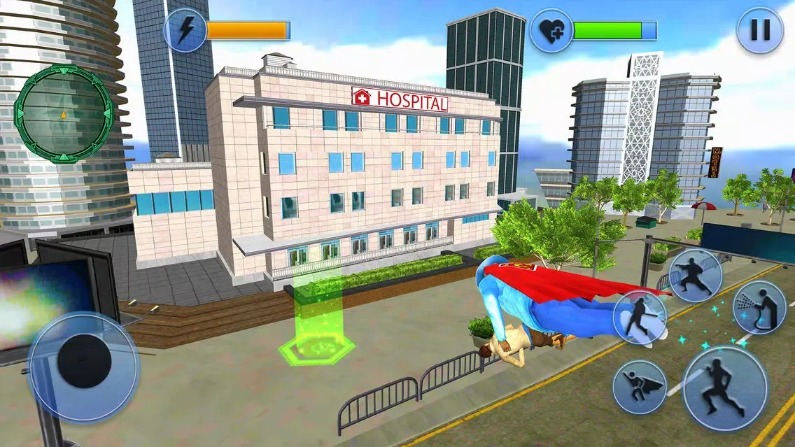 Flying Hero Granny City Rescue Screenshots