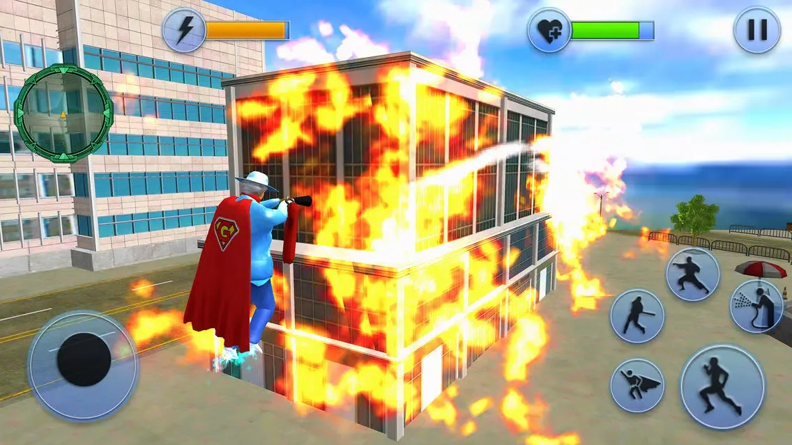 Flying Hero Granny City Rescue Screenshots