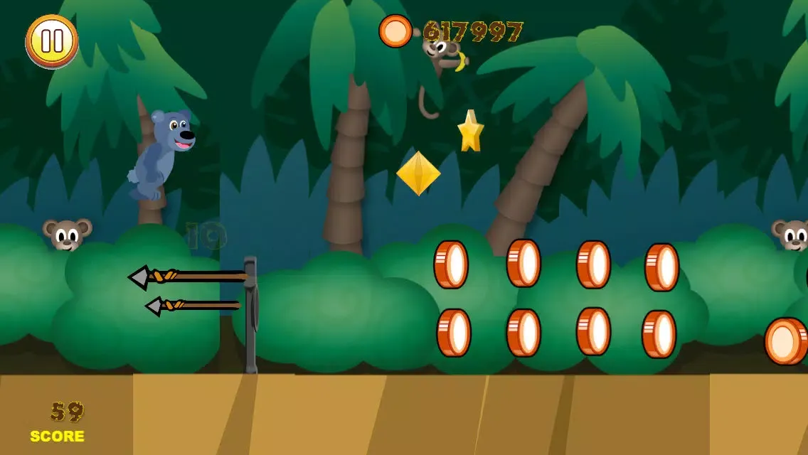 Jungle Bear Jump Coin Hunting Adventure - Top Land Running Trap Jumper Free应用截图