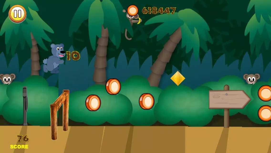 Jungle Bear Jump Coin Hunting Adventure - Top Land Running Trap Jumper Free应用截图