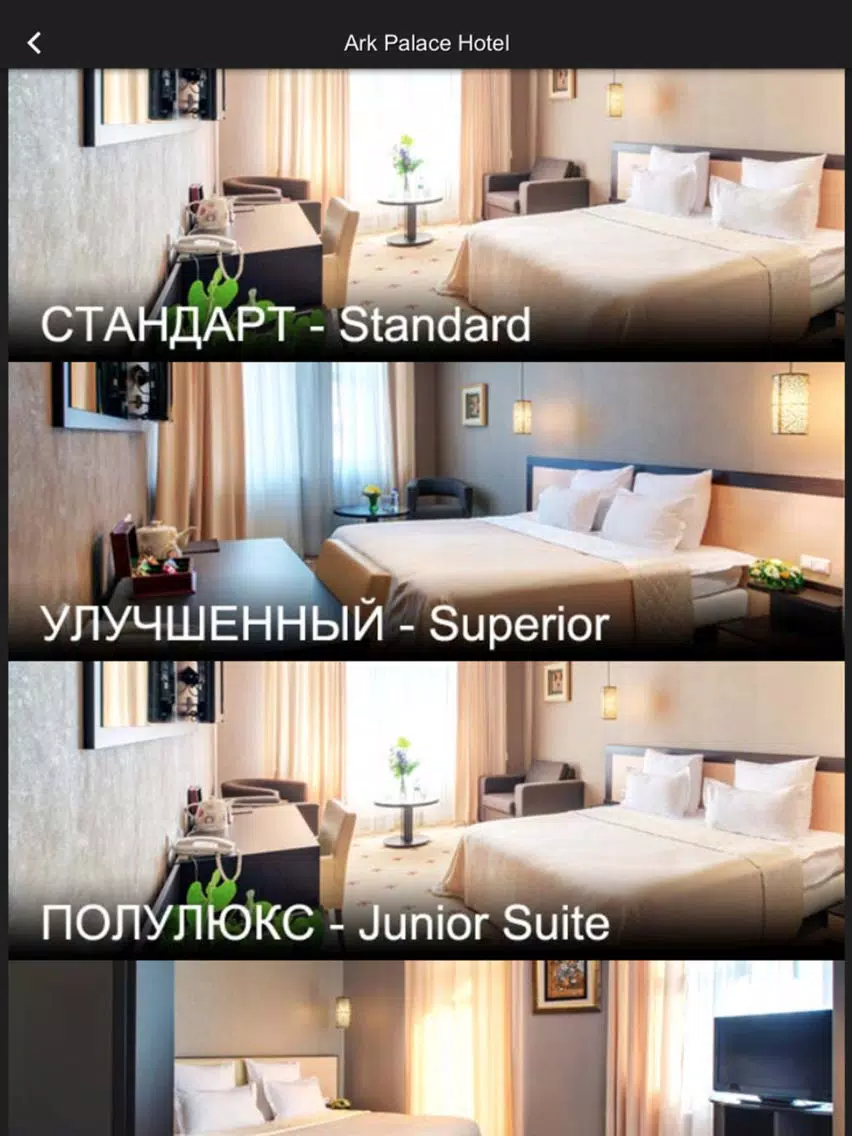 Tangkapan skrin Ark Palace Hotel, Odessa iPad 