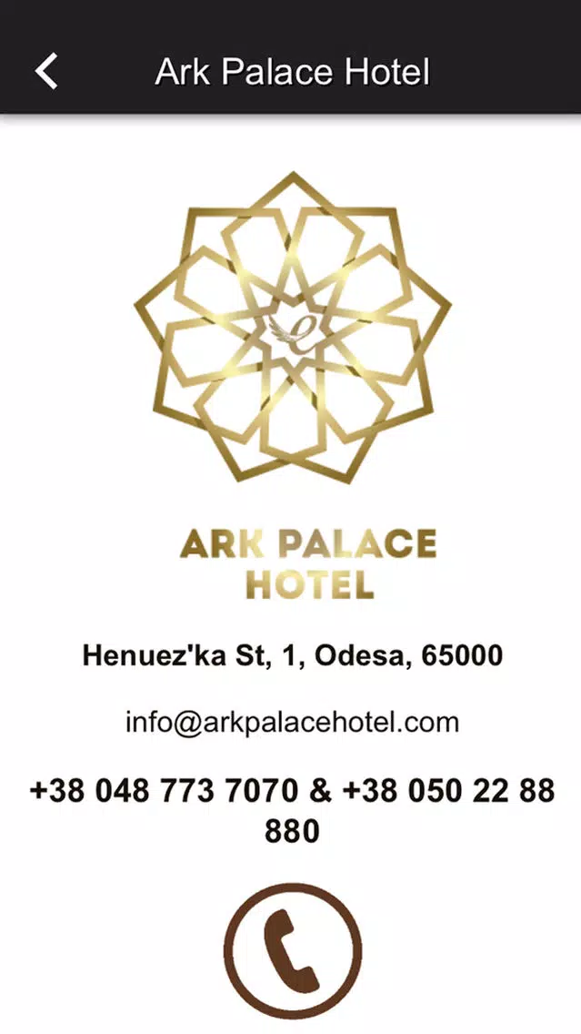 Tangkapan skrin Ark Palace Hotel, Odessa