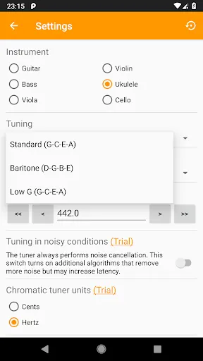 Zrzuty ekranu Guitar Tuner, Violin: Tuneo