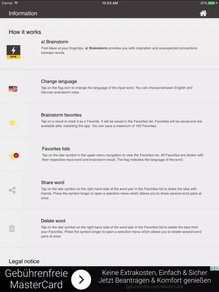 a! Brainstorm iPad  Screenshots