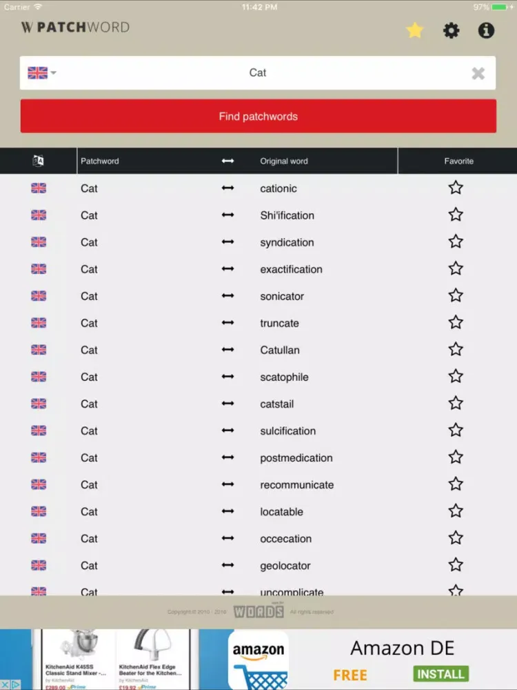 Zrzuty ekranu a! Patchword iPad 