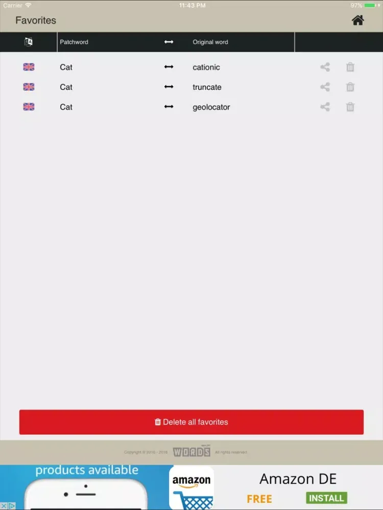 Zrzuty ekranu a! Patchword iPad 