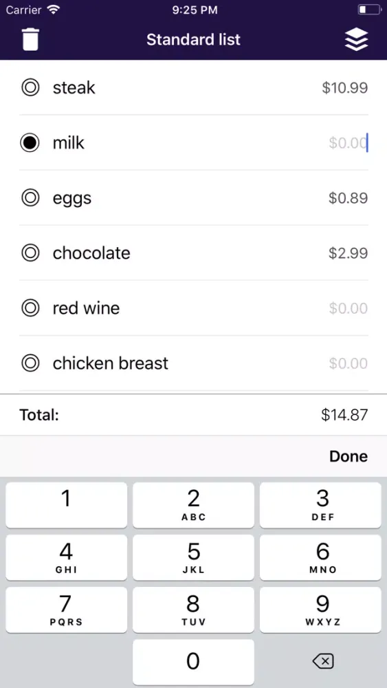 IntelliShopping - Grocery List Screenshots