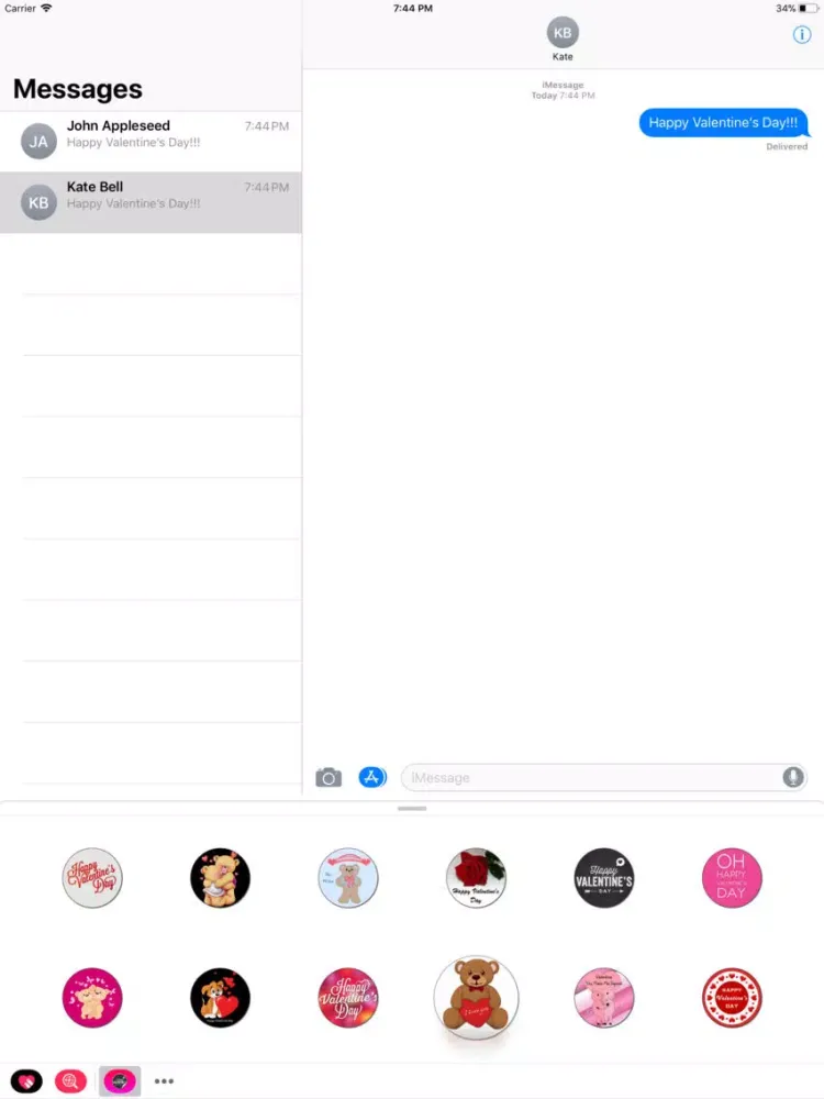 Valentine's Day - All Stickers iPad  سکرین شاٹس