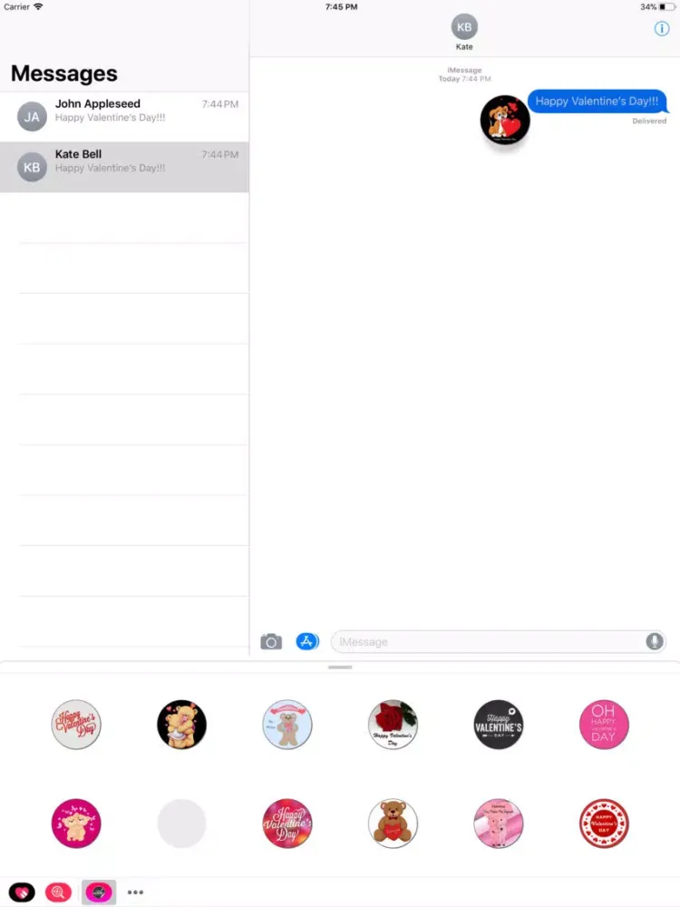 Valentine's Day - All Stickers iPad  سکرین شاٹس