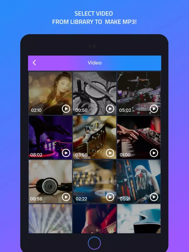 video to mp3 fast converter iPad 應用截圖