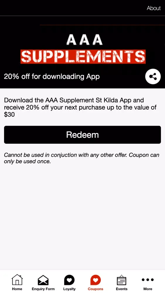 Tangkapan skrin AAA Supplements St Kilda