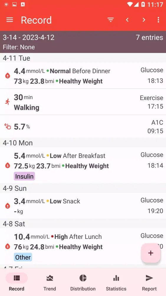 Blood Sugar - Diabetes Tracker スクリーンショット
