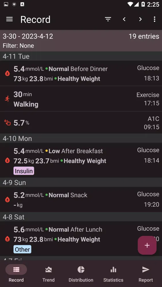 Blood Sugar - Diabetes Tracker スクリーンショット