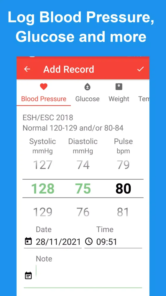 Vital Signs - Blood Pressure স্ক্রিনশট