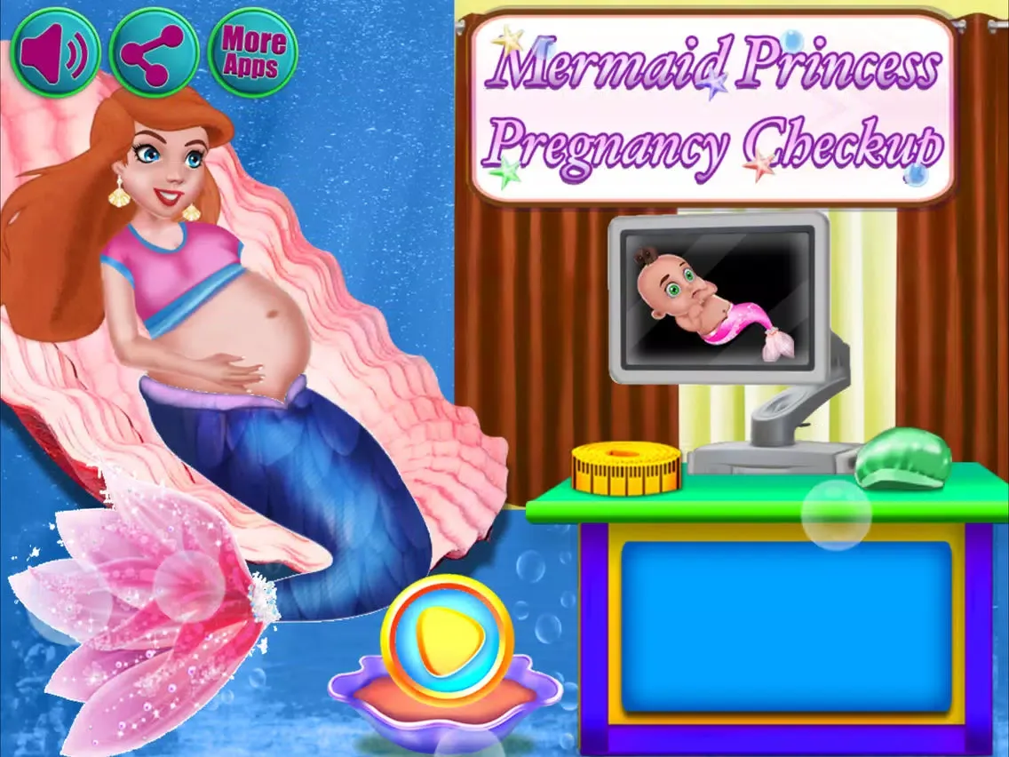 Capturas de tela do Mermaid Pregnancy Checkup Care iPad 