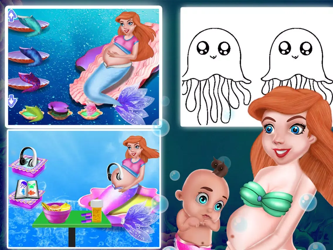Capturas de tela do Mermaid Pregnancy Checkup Care iPad 
