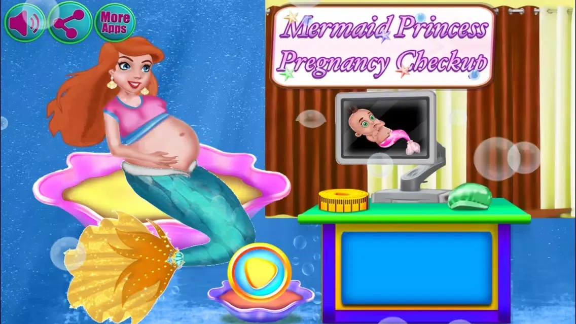 Capturas de tela do Mermaid Pregnancy Checkup Care
