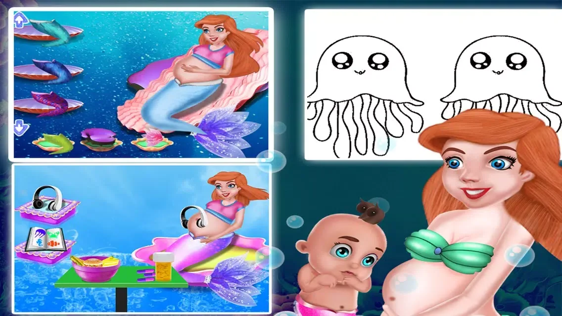 Capturas de tela do Mermaid Pregnancy Checkup Care