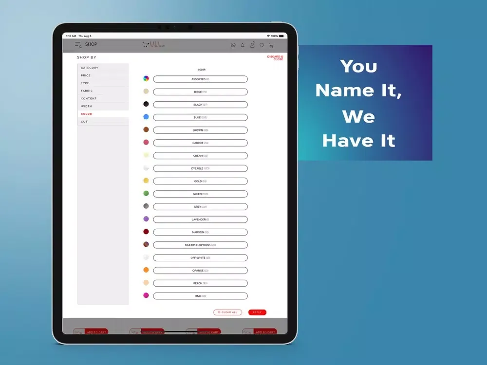 ภาพหน้าจอของ AALA - Fabric For All iPad 