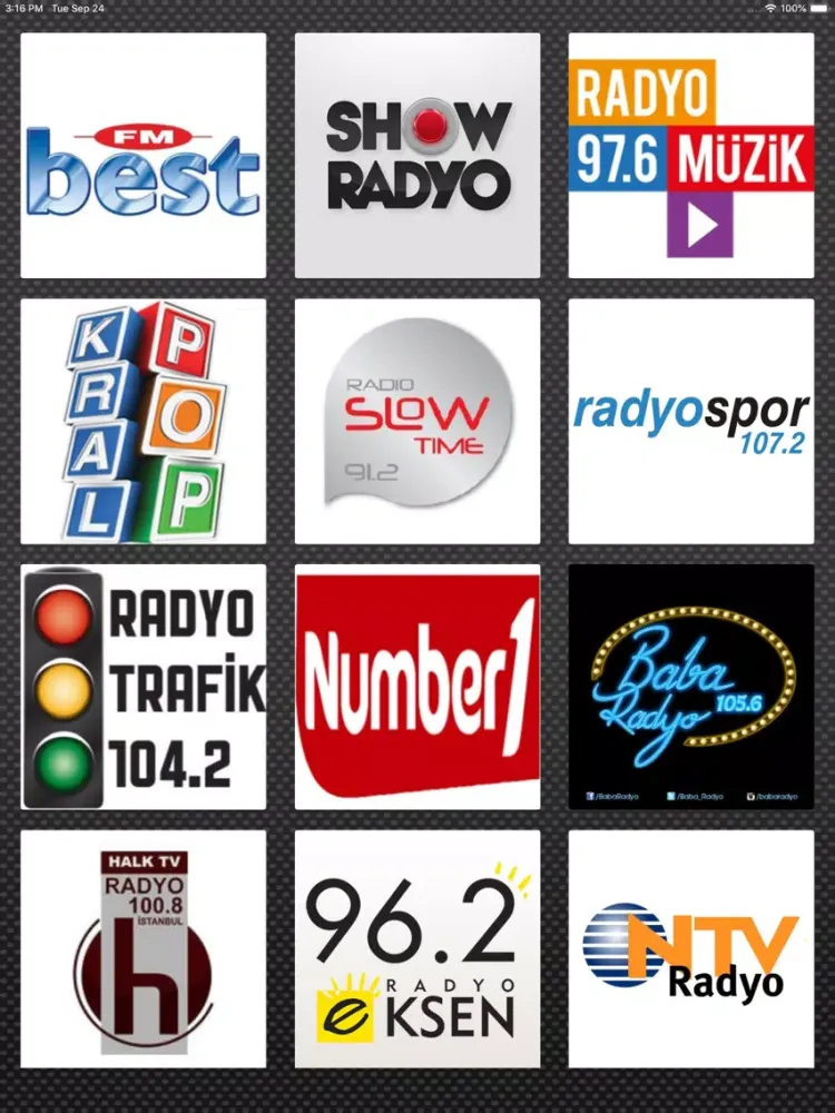 Turkey Live Radio Stations iPad  스크린샷