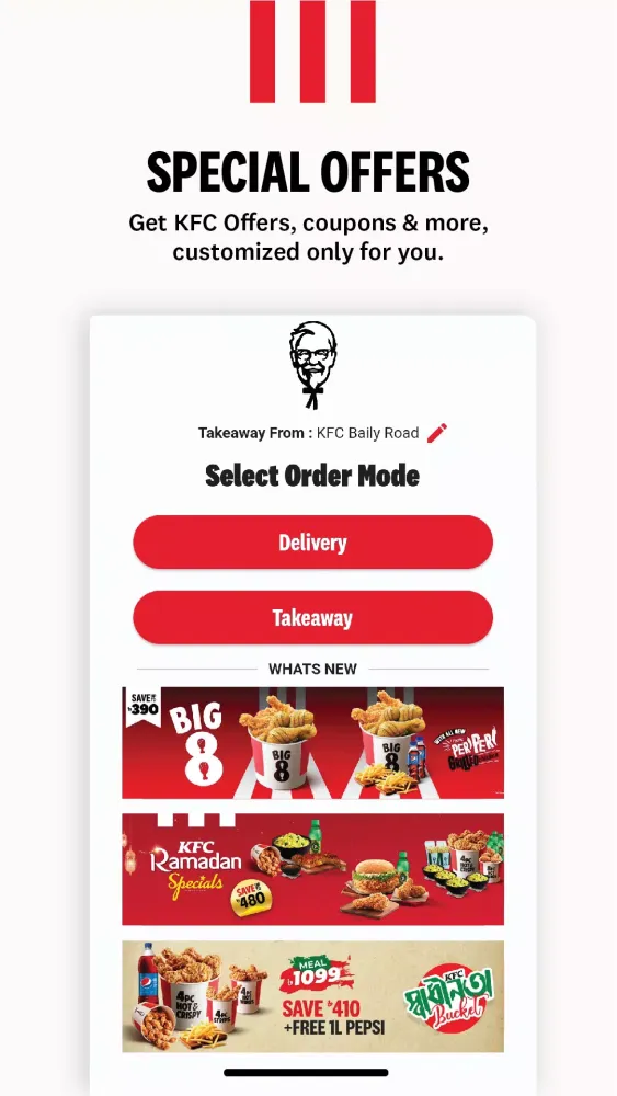 Captures d'écran de KFC Bangladesh