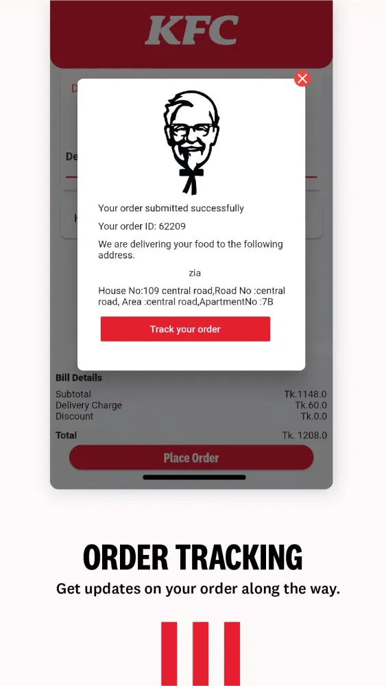 Captures d'écran de KFC Bangladesh