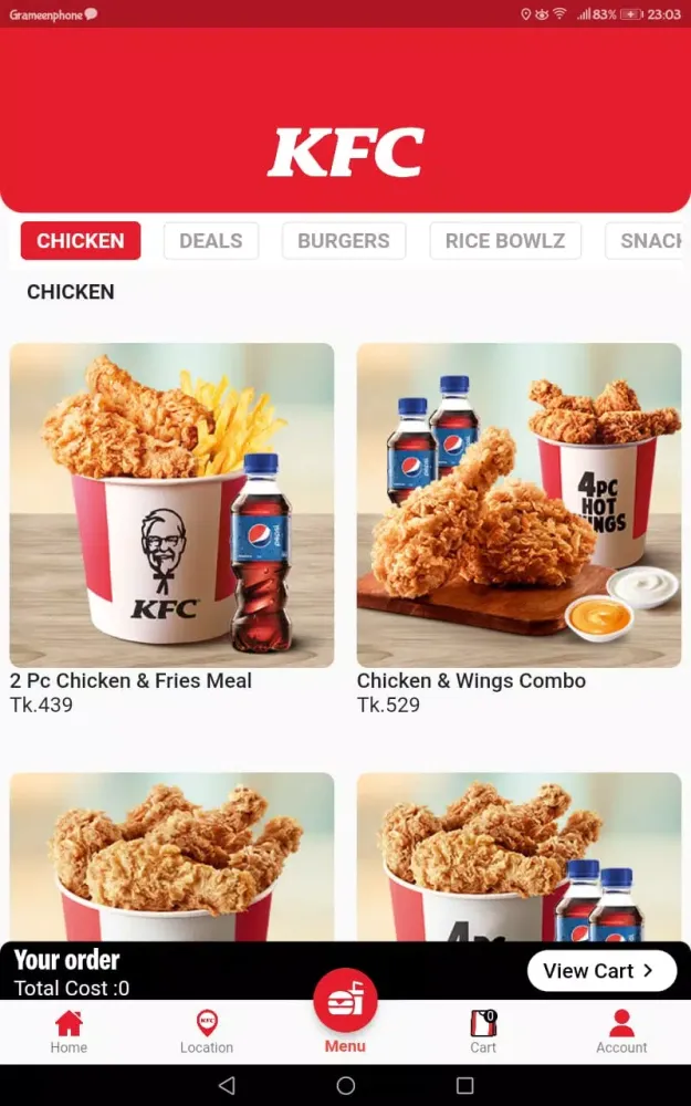 Captures d'écran de KFC Bangladesh