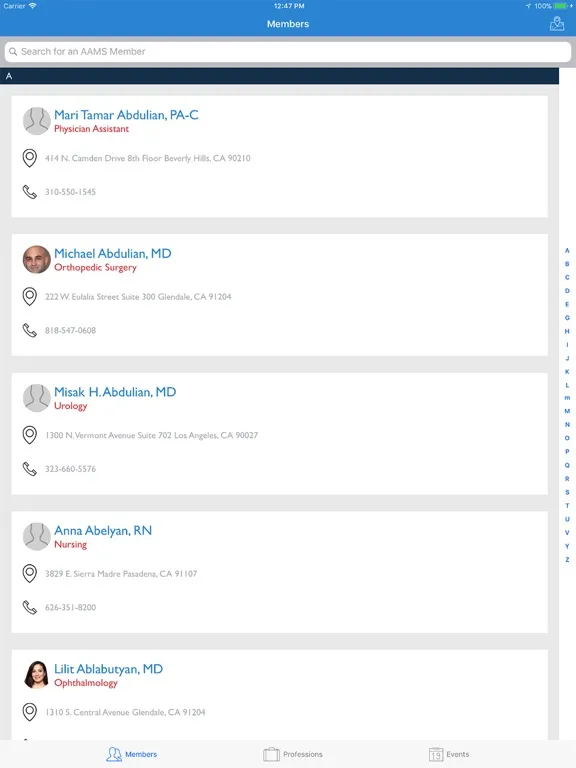 AAMS iPad  Screenshots