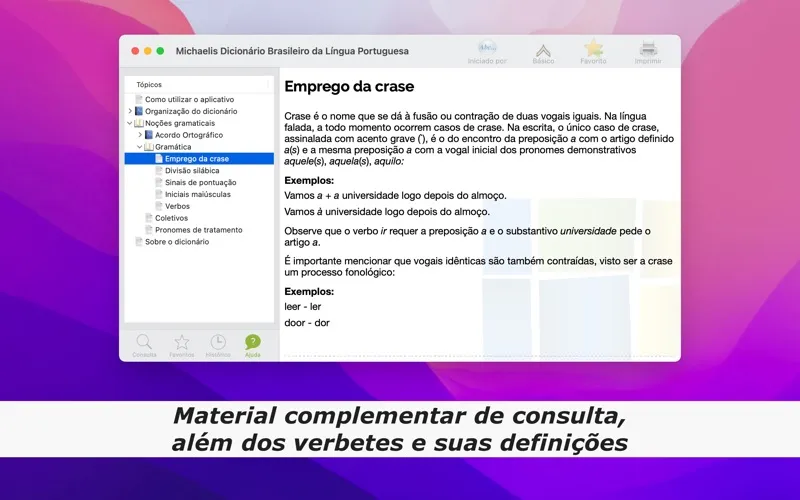 Screenshot di Dicionário Michaelis Português