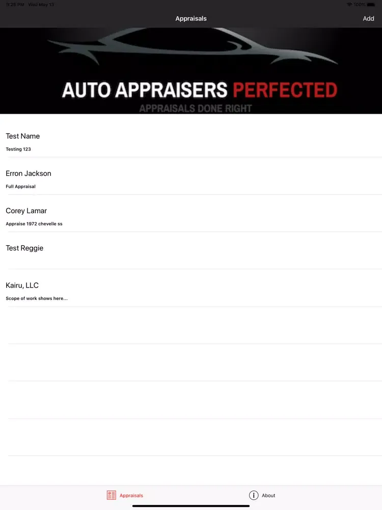 صور Auto Appraisals Perfected B2B iPad 