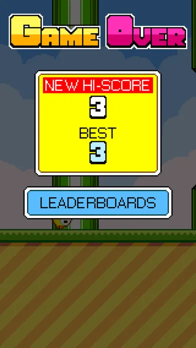 Capturas de tela do Tappy Bird.