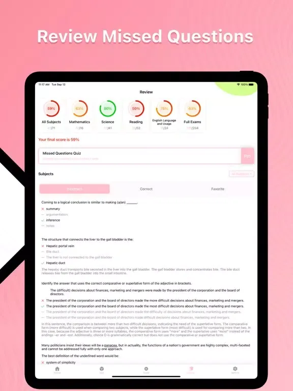 ATI TEAS Exam Prep iPad  Screenshots