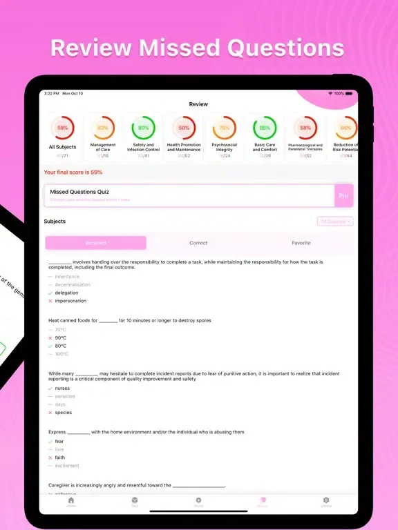 ภาพหน้าจอของ NCLEX RN Exam Prep Mastery iPad 