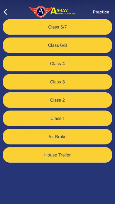 Ảnh chụp màn hình của ICBC PRACTICE TEST-AARAVSCHOOL