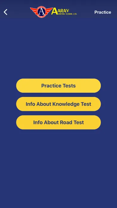 Ảnh chụp màn hình của ICBC PRACTICE TEST-AARAVSCHOOL